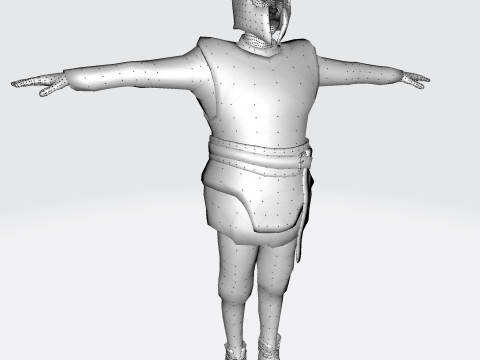Low Poly Fantasy Warrior Rigged Animated 3D Model