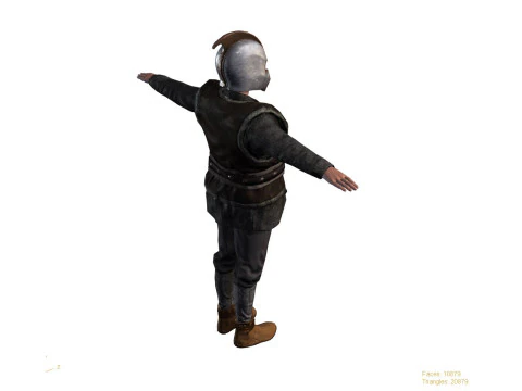Low Poly Fantasy Warrior Rigged Animated 3D Model