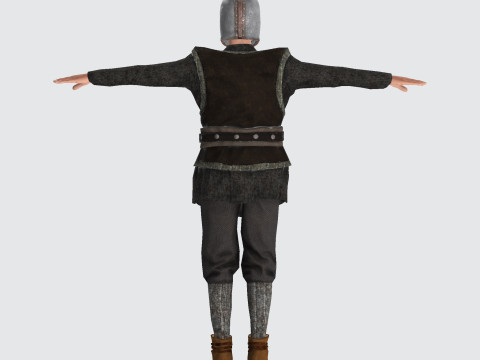 Low Poly Fantasy Warrior Rigged Animated 3D Model
