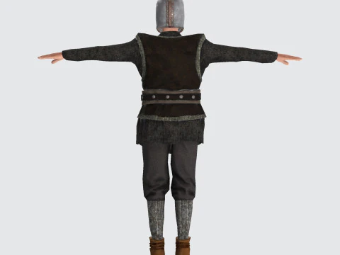 Low Poly Fantasy Warrior Rigged Animated 3D Model