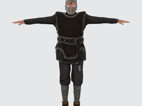 Low Poly Fantasy Warrior Rigged Animated 3D Model