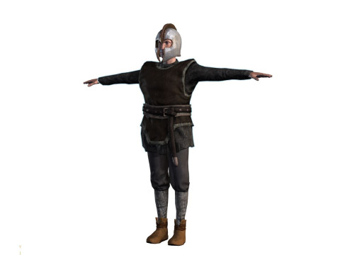 Low Poly Fantasy Warrior Rigged Animated 3D Model
