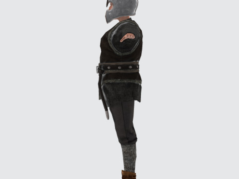 Low Poly Fantasy Warrior Rigged Animated 3D Model