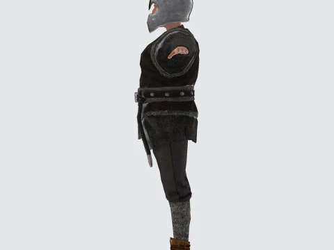 Low Poly Fantasy Warrior Rigged Animated 3D Model