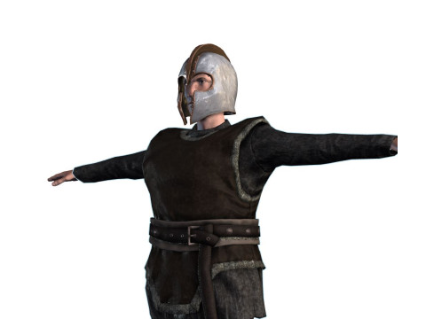 Low Poly Fantasy Warrior Rigged Animated 3D Model