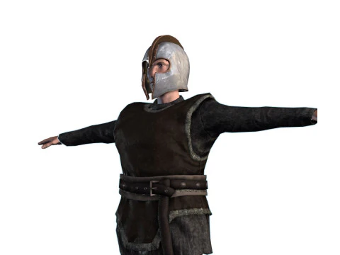 Low Poly Fantasy Warrior Rigged Animated 3D Model
