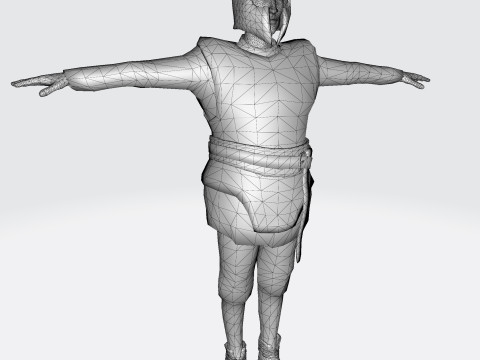 Low Poly Fantasy Warrior Rigged Animated 3D Model
