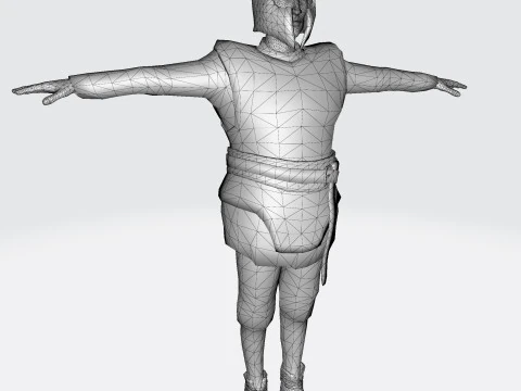 Low Poly Fantasy Warrior Rigged Animated 3D Model