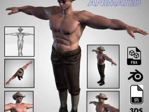 남성 캐릭터 번들 Rigged Animated s Low-poly 3D 모델