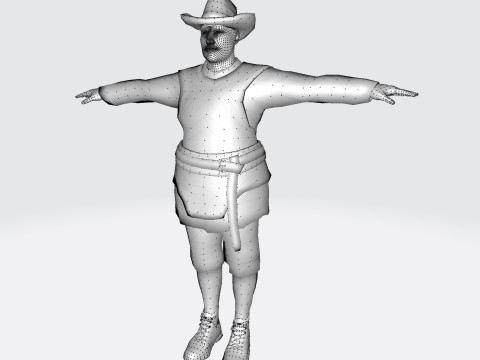 Masked Brawler - Rigged Animated Low Poly Game Character Modelo 3D