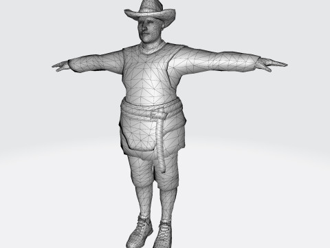 Masked Brawler - Rigged Animated Low Poly Game Character Modelo 3D