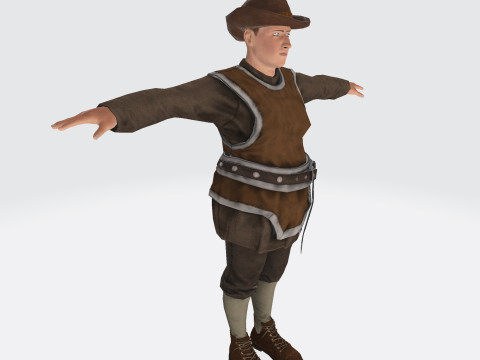 Masked Brawler - Rigged Animated Low Poly Game Character Modelo 3D