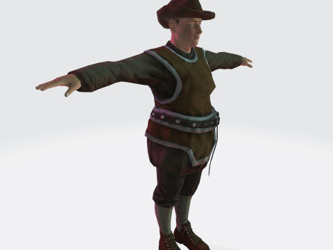 Masked Brawler - Rigged Animated Low Poly Game Character Modelo 3D