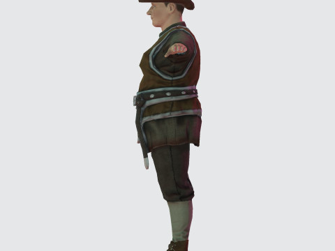 Masked Brawler - Rigged Animated Low Poly Game Character Modelo 3D