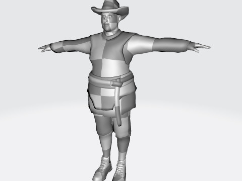 Masked Brawler - Rigged Animated Low Poly Game Character Modelo 3D
