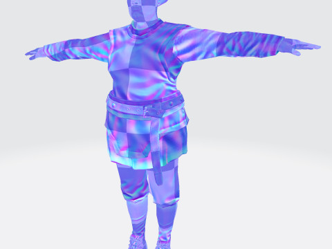 Masked Brawler - Rigged Animated Low Poly Game Character Modelo 3D