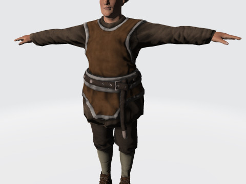Masked Brawler - Rigged Animated Low Poly Game Character Modelo 3D
