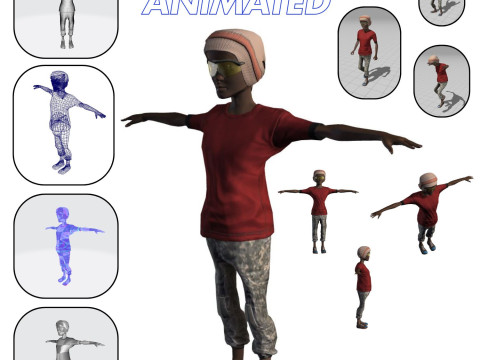 Game-Ready Rigged Animated 3D Character Casual Urban Male Unity Unreal Compatible Modelo 3D