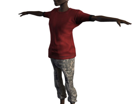 Game-Ready Rigged Animated 3D Character Casual Urban Male Unity Unreal Compatible Modelo 3D