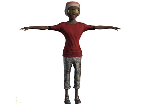 Game-Ready Rigged Animated 3D Character Casual Urban Male Unity Unreal Compatible Modelo 3D