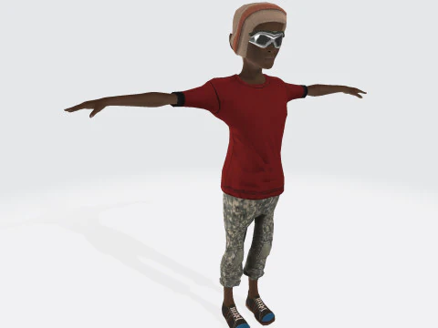 Game-Ready Rigged Animated 3D Character Casual Urban Male Unity Unreal Compatible 3D Model