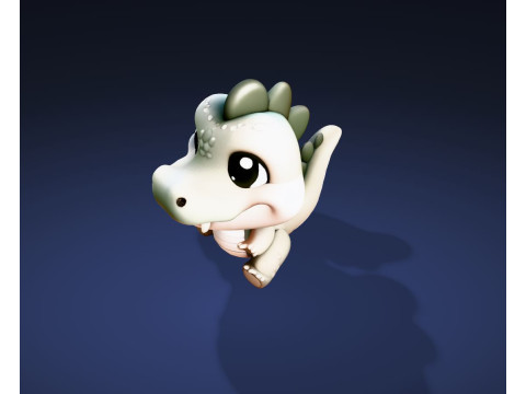 Cute Cartoon Crocodile 3D Print Ready Model 3D प्रिंट मॉडल