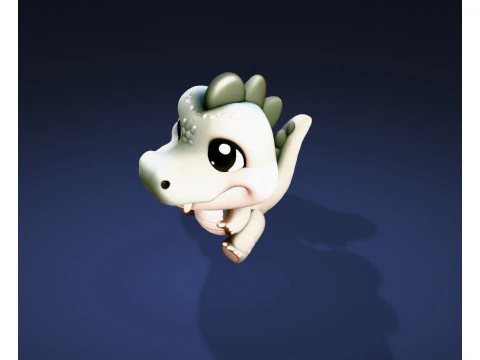 Cute Cartoon Crocodile 3D Print Ready Model 3D Print Model