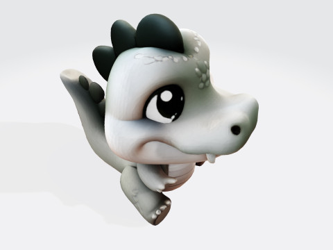 Cute Cartoon Crocodile 3D Print Ready Model 3D प्रिंट मॉडल