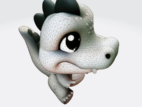 Cute Cartoon Crocodile 3D Print Ready Model 3D Print Model