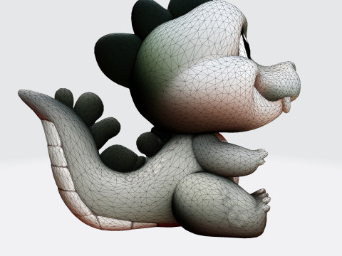 Cute Cartoon Crocodile 3D Print Ready Model 3D प्रिंट मॉडल