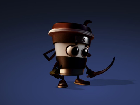 Cute Cappuccino Assassin 3D Print Ready Character fbx blend dae obj 3D printmodel