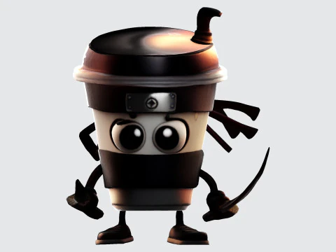 Cute Cappuccino Assassin 3D Print Ready Character fbx blend dae obj 3D Print Model