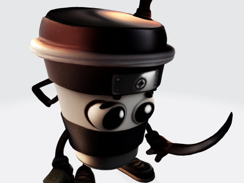 Cute Cappuccino Assassin 3D Print Ready Character fbx blend dae obj 3Dプリントモデル