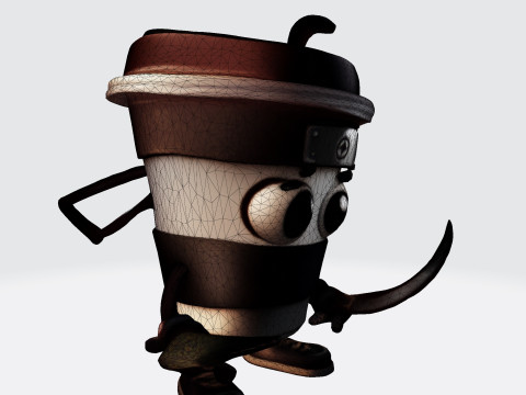 Cute Cappuccino Assassin 3D Print Ready Character fbx blend dae obj 3Dプリントモデル