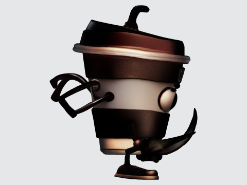 Cute Cappuccino Assassin 3D Print Ready Character fbx blend dae obj 3Dプリントモデル