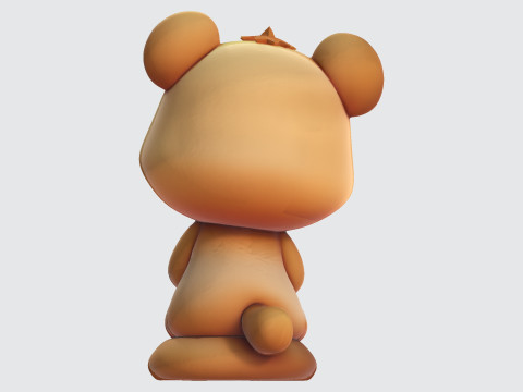 Cute Cartoon Bear High-Resolution Character for Printing VR 3D Druckmodell