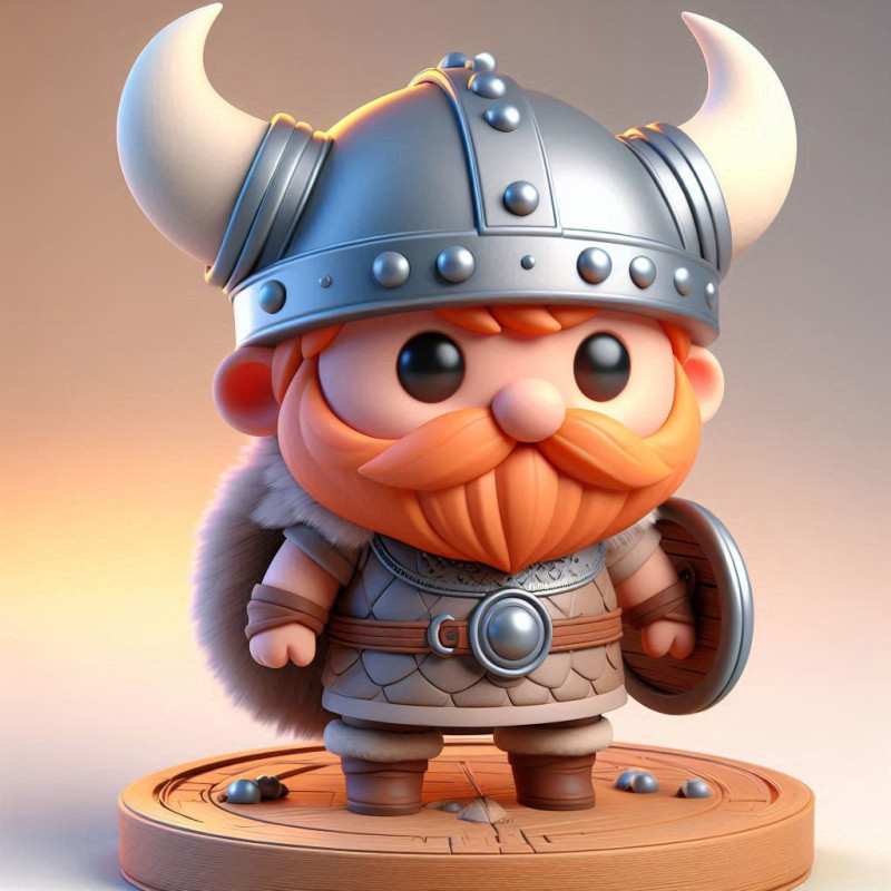 Cute 3D Viking Warrior Character for print 3D print model Modèles 3D en vedette .c4d .max .obj .3ds .fbx .stl .blend