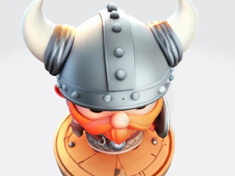 Cute 3D Viking Warrior Character for print 3D print model 3D Print Model