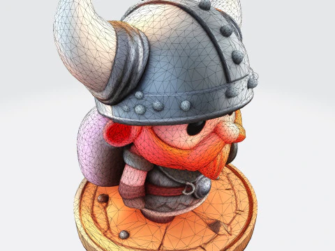 Cute 3D Viking Warrior Character for print 3D print model 3D Print Model