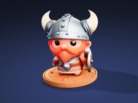 Cute 3D Viking Warrior Character for print 3D print model Modèles 3D en vedette