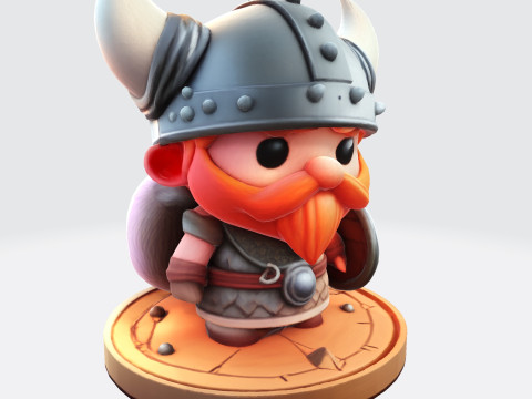 Cute 3D Viking Warrior Character for print 3D print model Modèles 3D en vedette