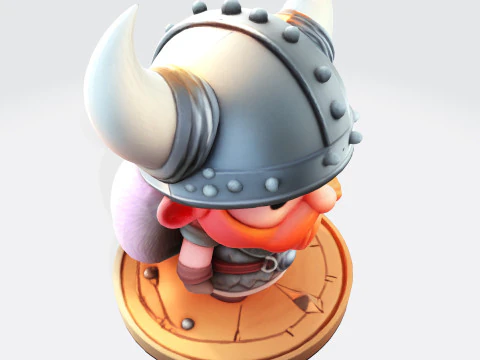 Cute 3D Viking Warrior Character for print 3D print model 3D Print Model