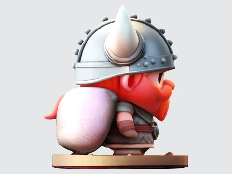 Cute 3D Viking Warrior Character for print 3D print model 3D Print Model