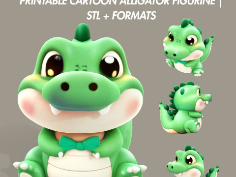 Chubby Croco Printable Cartoon Alligator Figurine 3D printmodel