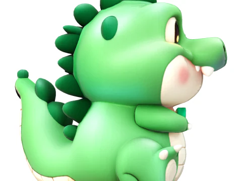 Chubby Croco Printable Cartoon Alligator Figurine 3D Print Model
