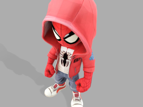 Spiderman Kid Stylized 3D Figurine Model for Print 3D print model Model Cetak 3D