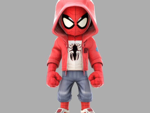Spiderman Kid Stylized 3D Figurine Model for Print 3D print model Model Cetak 3D