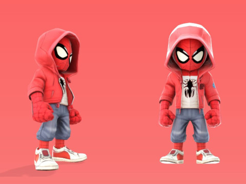 Spiderman Kid Stylized 3D Figurine Model for Print 3D print model Model Cetak 3D