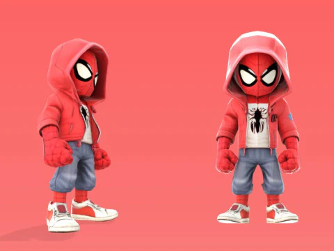 Mod&egrave;le de figurine 3D stylis&eacute;e Spiderman Kid &agrave; imprimer Mod&egrave;le d'impression 3D Modèles 3D en vedette