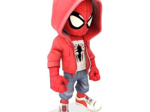 Mod&egrave;le de figurine 3D stylis&eacute;e Spiderman Kid &agrave; imprimer Mod&egrave;le d'impression 3D Modèles 3D en vedette